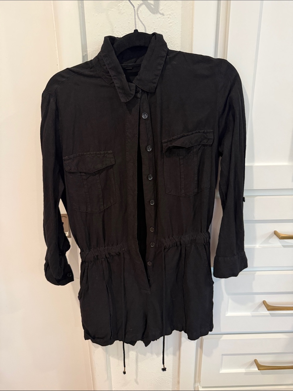 YFB Black Drawstring ROMPER - SMALL
